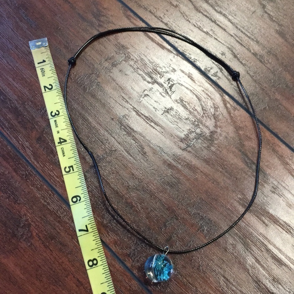 Boho  Dried Flower Glass Ball Necklace jewelry … - Picture 5 of 5